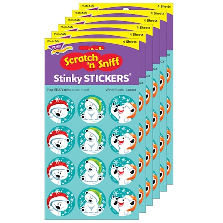 Trend Enterprises Winter Bears/PepBEARmint Stinky Stickers, PK288 T83303